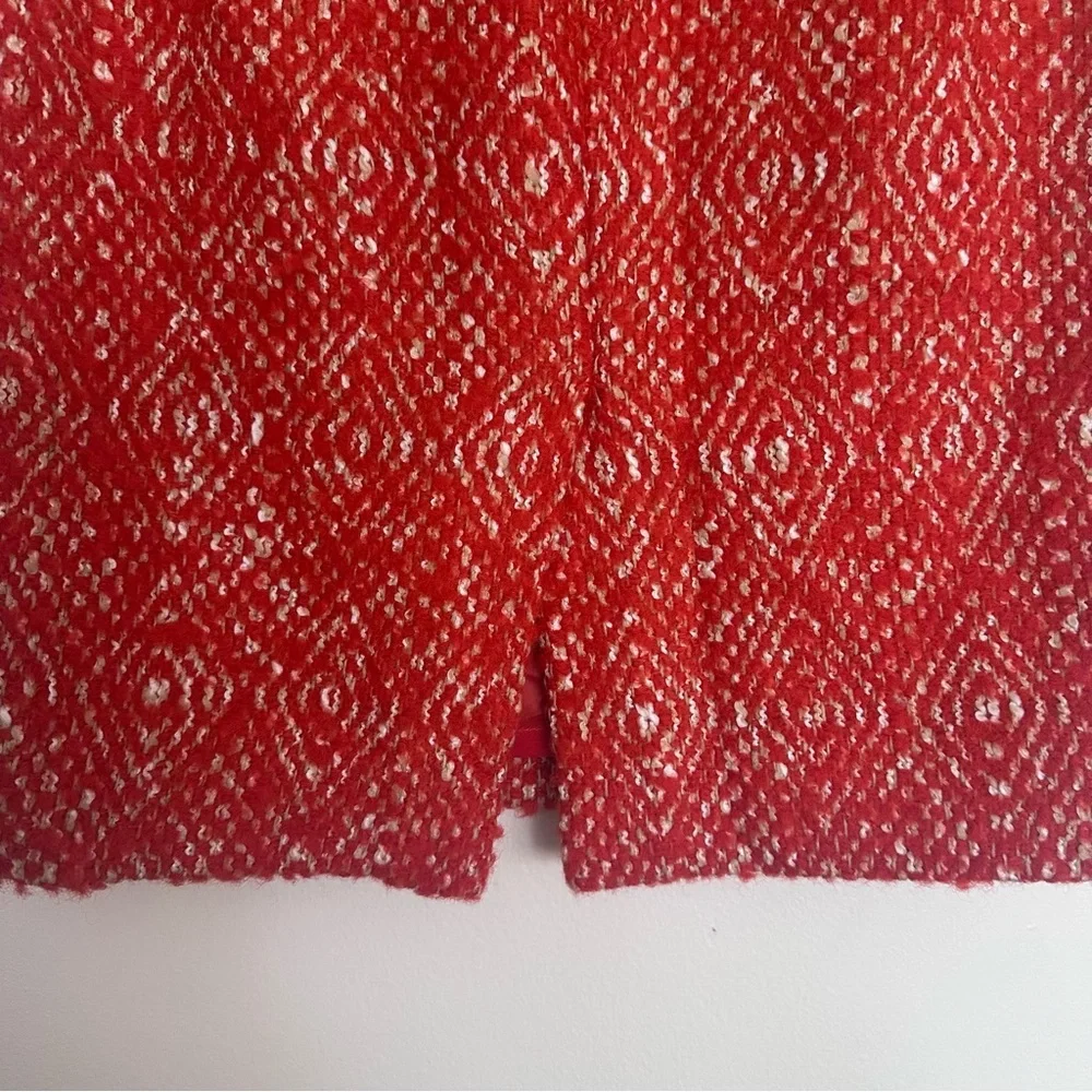 J. Crew Vibrant Orange and White Textured Pencil Skirt Size 4